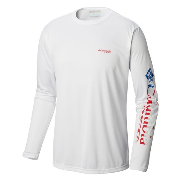 Columbia Other - Columbia Men's Terminal Tackle PFG Long Sleeve Tee - White Stars and Stripes